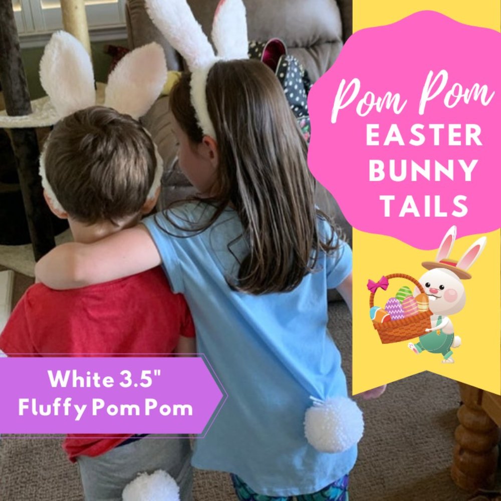 Easter Bunny Fluffy White Pom Pom Tail